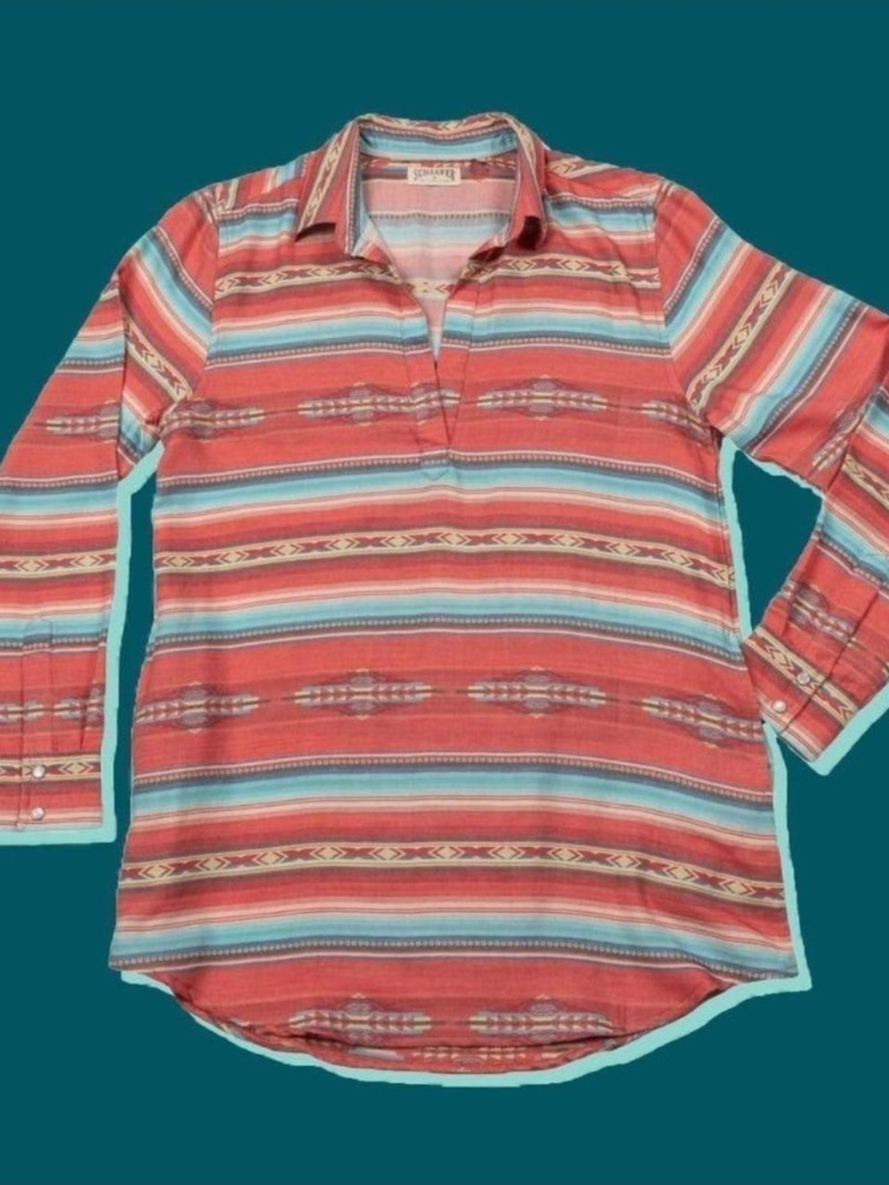 NWOT Schaefer Outfitter Southwestern Tunic - pink - 100% cotton - Women's XS